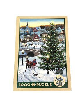 Cobble Hill “Village Tree” 1000 Piece Jigsaw Puzzle Christmas Scene